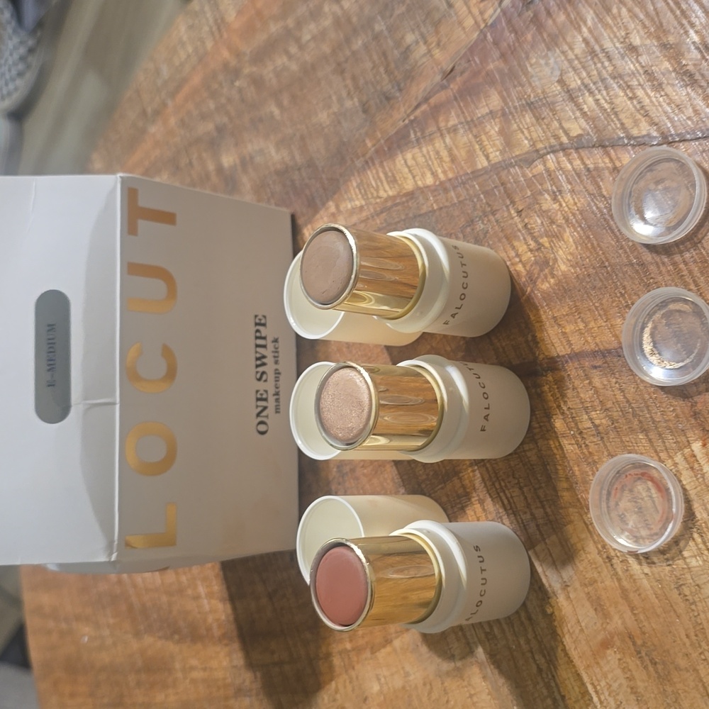 3 Pcs MEDIUM Contour Stick Set, Cream Blush & Highlighter Bronzer E-Medium - Picture 5 of 5